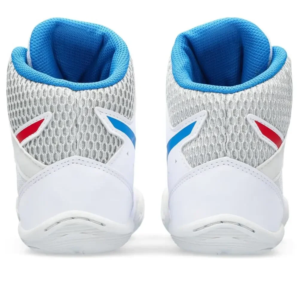 ASICS KID'S SNAPDOWN 3 GRADE SCHOOL WRESTLING SHOES, 2, WHITE/CLASSIC RED